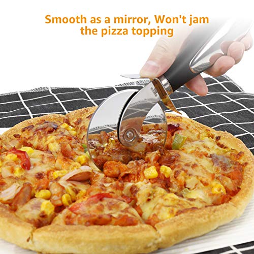 Pizza Cutter Wheel - Premium Kitchen Pizza Cutter - Super Sharp and Easy to Clean Pizza Slicer, Pizza Wheel, Cortador De Pizza, Black