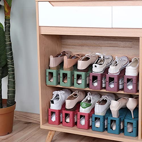 LUVADU ZCX Shoe Slots Organizer 2 PCS Space Saver Shoe Stacker Storage Adjustable Double Deck Rack,Shoe Hanger for Home Shoe Racks (Color : A)