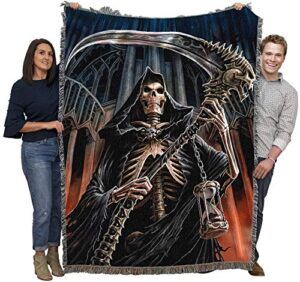 pure country weavers final verdict grim reaper blanket by anne stokes gothic collection - gift fantasy tapestry throw woven from cotton - made in the usa (72x54)