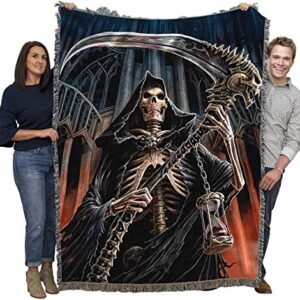 Pure Country Weavers Final Verdict Grim Reaper Blanket by Anne Stokes Gothic Collection - Gift Fantasy Tapestry Throw Woven from Cotton - Made in The USA (72x54)