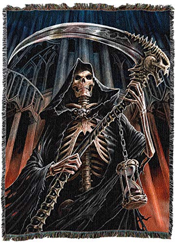 Pure Country Weavers Final Verdict Grim Reaper Blanket by Anne Stokes Gothic Collection - Gift Fantasy Tapestry Throw Woven from Cotton - Made in The USA (72x54)