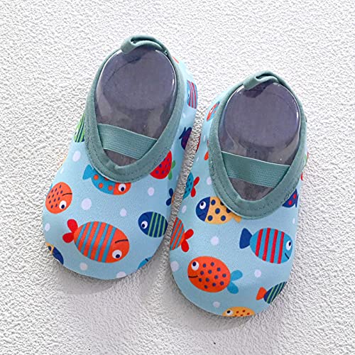 Lykmera Baby Floor Socks Shoes Kids Girls Boys Beach Shoes Cartoon Barefoot Socks Non-Slip Baby Walking Shoes Sneaker (Light Blue, 2-4 Years Little Kids)