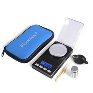fuzion digital milligram scale 50g/ 0.001g, portable jewelry scale with lcd backlit, tare, powder scale, micro scale for powder medicine, gold, gem, reloading, batteries included