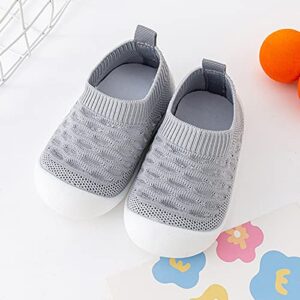 Lykmera Infant Toddler Shoes Hollow Out Slip On Socks Shoes Soft Sole Non Slip Wear Toddler Mesh Floor Shoes Socks Shoes (Grey, 15)