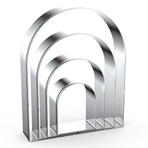 arch cookie cutter set large - 5 inch, 4 inch, 3 inch, 2 inch - geometric cookie cutters shapes molds - stainless steel