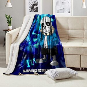 iosbdnsm cool sans flannel blanket lightweight air conditioned throw bed blanket for camp sofa chair couch 50''x40''