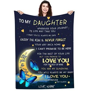 custom blankets with lover name text personalized to my daughter blanket from mom and dad, customized throw blanket