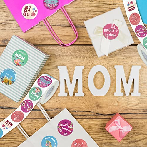 600pcs Happy Mother's Day Stickers, 8 Patterns 1.5 inch Envelope Seals Labels Stickers for Gifts Card Candy Bag Cookie Box Cupcake Dessert Party Favors Decoration