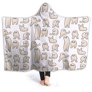 hooded blanket fun soft eggdog comfortable throw blankets for four seasons anti-pilling flannel wearable blanket suitable for sofa blankets for adults and children, bed blankets 50" x40