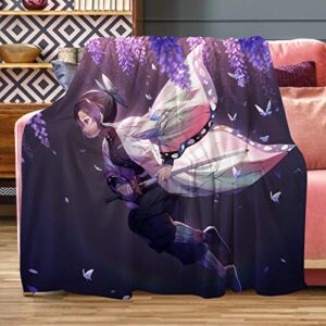 soft anime throw blanket, durable manga flannel fleece blanket comfortable throws for couch sofa chair bed home cars office(60"*50")