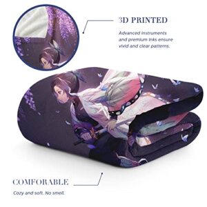 Soft Anime Throw Blanket, Durable Manga Flannel Fleece Blanket Comfortable Throws for Couch Sofa Chair Bed Home Cars Office(60"*50")