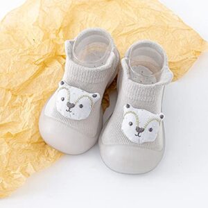 Lykmera Infant Toddler Kids Socks Shoes Children Cute Animal Cartoon Socks Shoes Toddler Floor Shoes for Baby Boy Girl (Grey, 3-3.5Years Toddler)