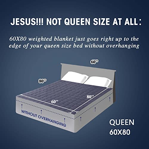 yescool Weighted Blanket for Adults (20 lbs, 60” x 80”, Grey) Cooling Heavy Blanket for Sleeping Perfect for 190-210 lbs, Queen Size Breathable Blanket with Premium Glass Bead