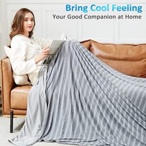 Guohaoi Cooling Throw Blanket for Hot Sleepers,Arc-Chill Q-Max >0.5 Cool Fiber,100% Oeko-Tex Certified Lightweight Summer Cool Blanket for Travel/Outdoor Ultra Cold Breathable,50''x70''