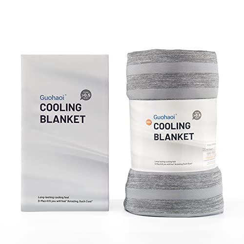 Guohaoi Cooling Throw Blanket for Hot Sleepers,Arc-Chill Q-Max >0.5 Cool Fiber,100% Oeko-Tex Certified Lightweight Summer Cool Blanket for Travel/Outdoor Ultra Cold Breathable,50''x70''