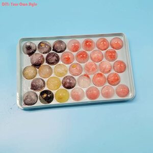 TaoQi Round Ice Cube Tray With Lid Ice Mold Ice Maker, Circle Ice Ball Cube Tray, Making 1.2in*99 Pieces Ice Balls for Chilling Drining, Beer, Coffee, for Fruit, Meat Preservation