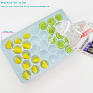 TaoQi Round Ice Cube Tray With Lid Ice Mold Ice Maker, Circle Ice Ball Cube Tray, Making 1.2in*99 Pieces Ice Balls for Chilling Drining, Beer, Coffee, for Fruit, Meat Preservation