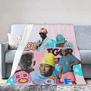 Singer Rapper Blanket Tyler Throw Blanket Singer Plush Soft Throw Blankets for Bedroom Sofa Living Room Throws Creator Merchandise Fan Gift 50"x40"