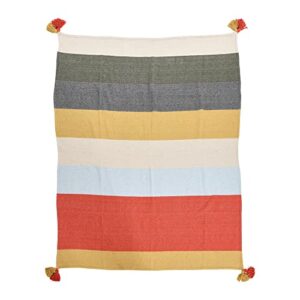 main + mesa striped cotton throw blanket with tassels