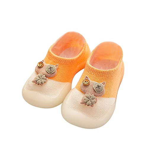 Lykmera Toddler Baby Walking Shoes Spring Summer Boys Girls Socks Shoes Non Slip Bottom Shoes Kids Girls Walking Shoes (Orange, 3-3.5Years Toddler)