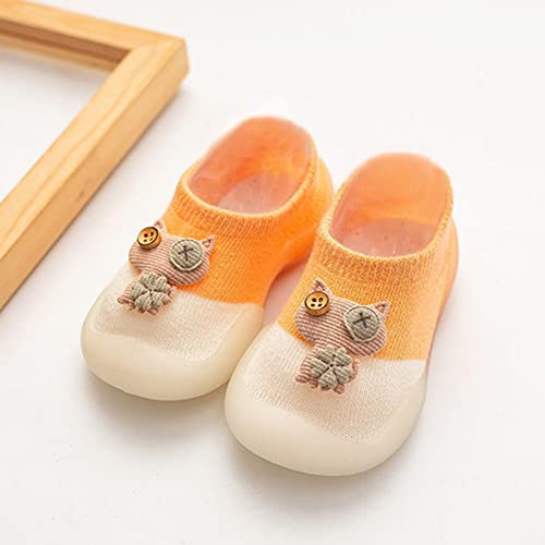 Lykmera Toddler Baby Walking Shoes Spring Summer Boys Girls Socks Shoes Non Slip Bottom Shoes Kids Girls Walking Shoes (Orange, 3-3.5Years Toddler)