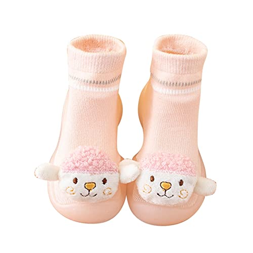 Lykmera Infant Toddler Shoes Sheep Socks Cute Cartoon Sheep Socks Shoes Toddler Floor Shoes Infant Shoes Socks (Pink, 15-18Months)