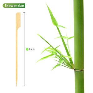 800 Pack 6 Inch Bamboo Skewers for Appetizers Food Toothpicks Wood Picks for Cocktail, Grilling, BBQ, Barbecue, Fruit, Kebab, Sandwiches, Cheese, Sausage, Veggies, Desserts, Salad, Party Favor