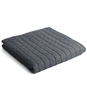 YnM Exclusive 15lbs Weighted Blanket, Smallest Compartments with Glass Beads, Bed Blanket for One Person of 140lbs, Ideal for Twin or Full Bed (48x72 Inches, 15 Pounds, Dark Grey)