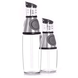 Olive Oil Dispenser - Oil Dispenser Bottle for Kitchen, Oil and Vinegar Dispenser Set, Olive Oil Bottles for Kitchen – Coffee Syrup Dispenser, Mouthwash Dispenser, 2 Pack (Glass Bottles)