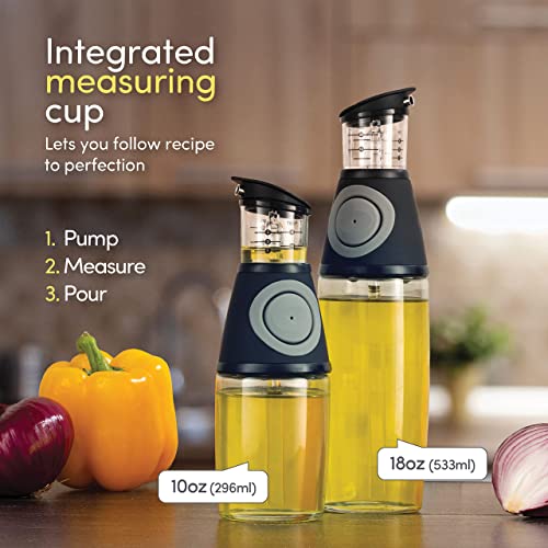 Olive Oil Dispenser - Oil Dispenser Bottle for Kitchen, Oil and Vinegar Dispenser Set, Olive Oil Bottles for Kitchen – Coffee Syrup Dispenser, Mouthwash Dispenser, 2 Pack (Glass Bottles)