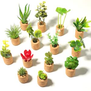 JUSTDOLIFE Plant Fridge Magnets-Mini Succulent Magnets Artificial Plants Refrigerator Magnets Potted Succulent Plants Magnet Stickers Cute for Magnet Boards Fridge Home Office Decor