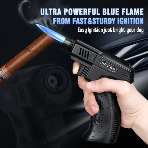 Morisk Butane Torch Lighter, Refillable Kitchen Blow Torch for Cooking with Adjustable Flame, Food Torch for Creme Brulee, Baking, Desserts, Searing and BBQ (Butane Gas Not Included)
