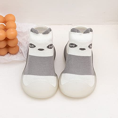 Lykmera Summer Autumn Comfortable Infant Toddler Shoes Colorblock Pattern Children Mesh Breathable Comfortable Floor Shoes (Grey, 0-6 Months)