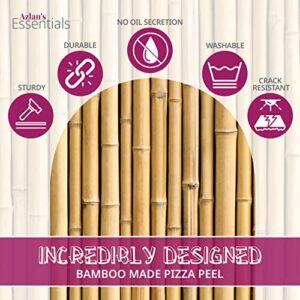 Azlan's Essentials Wood Pizza Peel 16 Inch - Sustainably Sourced Wooden Bamboo Pizza Paddle with Ergonomic Handle For Baking Homemade Pizza and Bread, No Split or Cracks, Extra Large.