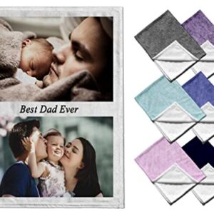 Customized Blankets with Photos – Personalized Photo Blankets for Family, Birthday, Anniversary – Soft Fleece Picture Collage Blanket (Best Dad Ever)