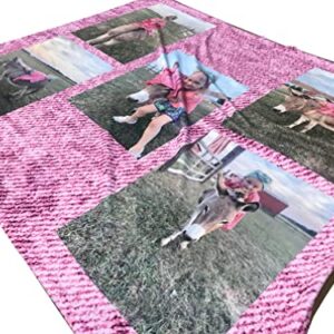 Customized Blankets with Photos – Personalized Photo Blankets for Family, Birthday, Anniversary – Soft Fleece Picture Collage Blanket (Best Dad Ever)