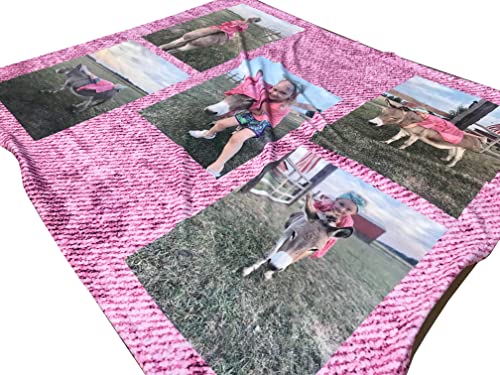 Customized Blankets with Photos – Personalized Photo Blankets for Family, Birthday, Anniversary – Soft Fleece Picture Collage Blanket (Best Dad Ever)