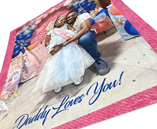 Customized Blankets with Photos – Personalized Photo Blankets for Family, Birthday, Anniversary – Soft Fleece Picture Collage Blanket (Best Dad Ever)