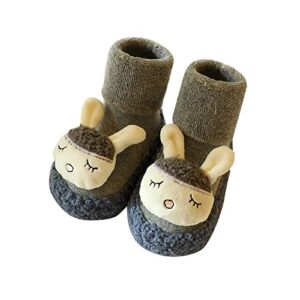 lykmera cute cotton socks shoes for baby girls boys children toddler shoes flat bottom non slip warm cartoon socks shoes (grey, 18-24 months)