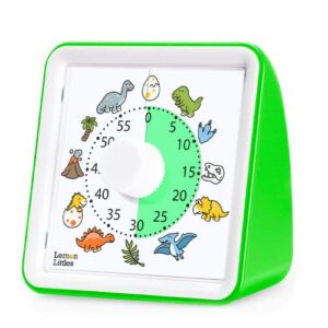 visual timer for kids, toddler, autism, adhd & preschool classroom - animal silent countdown timers - 60 minute productivity & time management clock (dinosaur)