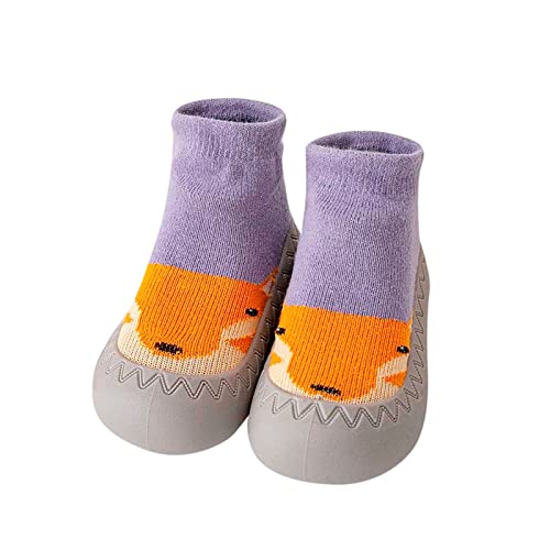 Lykmera Autumn Winter Comfortable Baby Toddler Shoes Cartoon Shape Children Cotton Warm Breathable Non Slip Floor Shoes (Purple, 12-15Months)