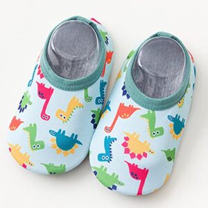 Lykmera Baby Girls Boys Cartoon Printed Water Shoes Kids Socks Barefoot Shoes Swim Cartoon Non-Slip Beach Shoes (Green, 18-24 Months)