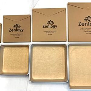 Zenlogy 12x12 Parchment Paper Squares (200 Sheets), Unbleached, High Heat, Non-stick, Pre-cut Baking Paper for Dehydrator, Ninja Foodi Flip Air Fryer, Toaster Oven, and so much more.