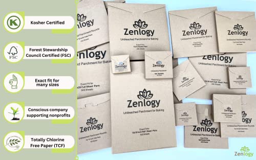 Zenlogy 12x12 Parchment Paper Squares (200 Sheets), Unbleached, High Heat, Non-stick, Pre-cut Baking Paper for Dehydrator, Ninja Foodi Flip Air Fryer, Toaster Oven, and so much more.