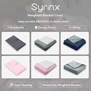 Syrinx Cooling Weighted Blanket Queen Size (15 Pounds 60''x80'' for Adult), Breathable Fabric with Premium Glass Beads, Heavy Blanket Suit for Person About 140lbs, Dark Grey