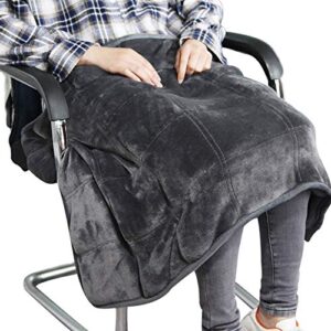 maxtid weighted lap blanket for sofa heavy lap pad 39in x 23in 8 lbs - dark grey for adults, kids