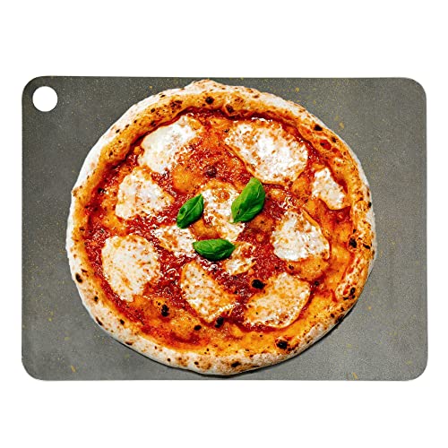 TCFUNDY Pizza Steel for Oven, Baking Steel Pizza Stone for Grill and Oven, Pre-Seasoned Solid Carbon Steel Non-Stick Pizza Pans, 13.5"x10"x¼"