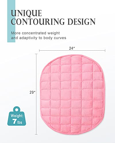 Cottonblue Weighted Blanket 7lbs for Adults, Luxury Crystal Velvet Weighted Lap Blanket for Relaxation, Lounging, Sleeping & Travel -Household Machine Washable, Pink, 29" x 24"