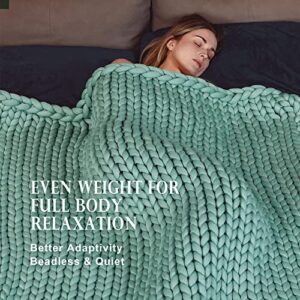 Cottonblue 12lbs Cooling Handmade Knitted Weighted Blanket - Soft, Breathable & Evenly Weighted for Better Sleep, Twin/Full Size 48"x72", Machine Washable, All-Season Comfort