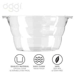 Oggi Acrylic Oval Party Tub-18.5" x 11", Clear, 18.5" by 11"